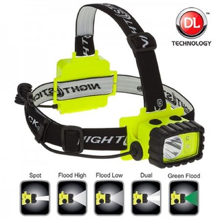 BAYCO NIGHTSTICK LED HEADL AMP WHITE AND GREEN LED'S HIVIZ GREEN BASE BAYXPP-5458G